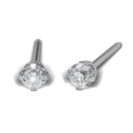 Náušnice z chirurgickej ocele - Zirkóny - Číry kryštál - 3mm
