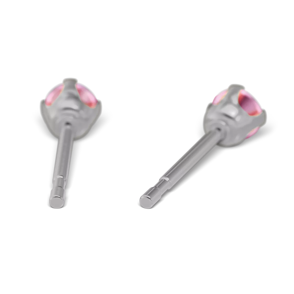 Náušnice z chirurgickej ocele - Zirkóny - ružové - 3 mm - Galéria